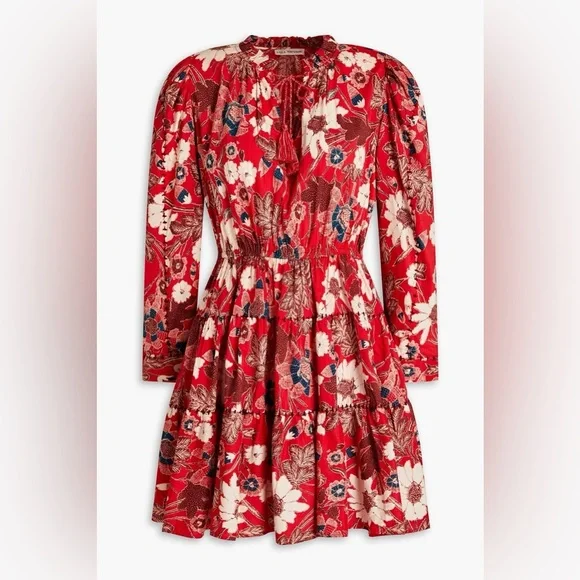 Ulla Johnson Liv floral-print cotton-blend mini dress Sz 8 - Picture 4 of 5